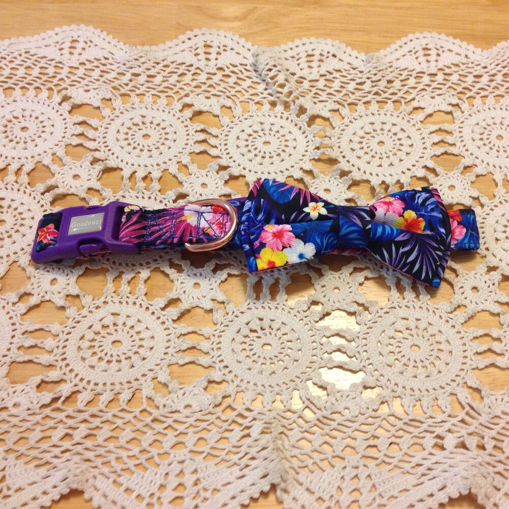 Dog collar, floral pattern, size medium, new item